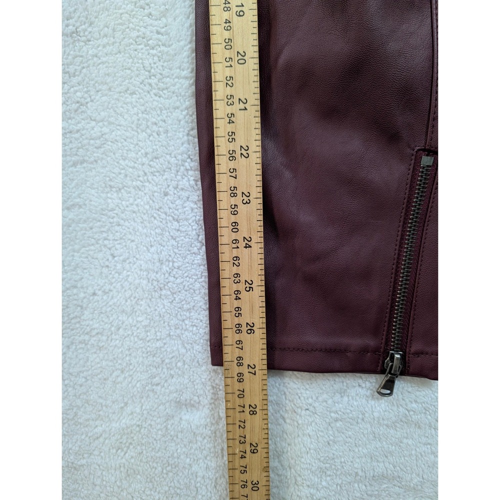 KanCan High Rise Faux Leather Skinny Pants Burgundy Ankle Zip KC7328MA Size 7/27 - Picture 7 of 13
